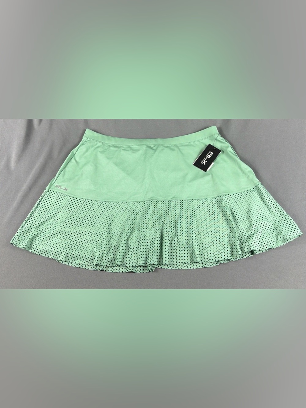 RLX Ralph Lauren Womens Golf Skort Perforated Hem XL Green Polyester MSRP $148